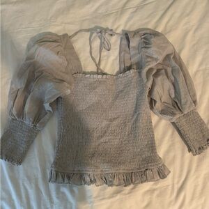 Grey Puff sleeve top